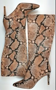 Steve Madden Kinga Snakeskin Heeled Boots Size 6.5